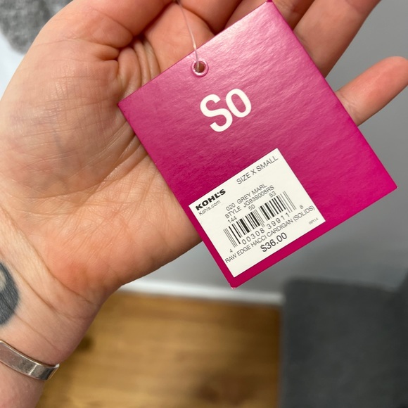 Heather gray open front super soft flowy cardigan nwt - Picture 3 of 5